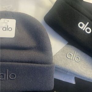 ALO Yoga Beanie (1 for 30)- dark grey, Black, and Light Gray